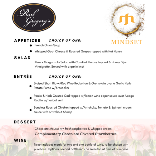 Dinner @ Paul Gregory's - Saturday, Feb 14th 6:30pm